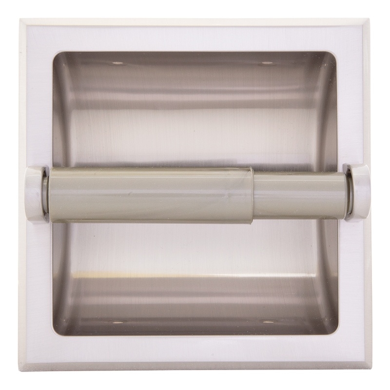 Design House Metal Recessed Toilet Paper Holder in Satin Nickel/Silver