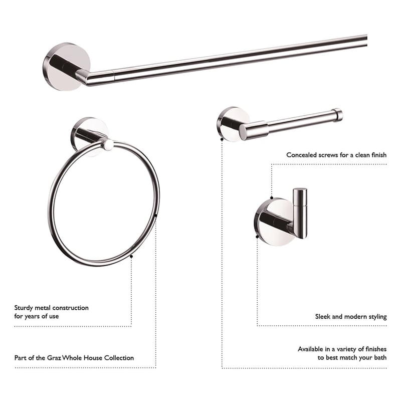 Graz Park Metal Towel Ring in Satin Silver Nickel