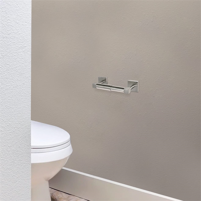 Design House Karsen Metal Toilet Paper Holder in Satin Nickel/Silver