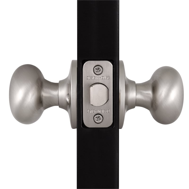 Design House Cambridge 2-Way Brass Passage Hall Door Knob in Satin Nickel