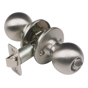 Design House 2-Way Latch Privacy Brass Door Knob in Satin Nickel