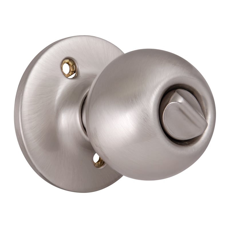 Design House 2-Way Latch Privacy Brass Door Knob in Satin Nickel