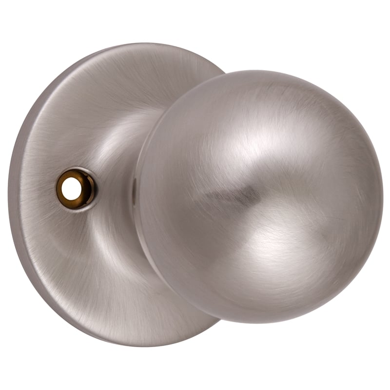 Ball Dummy Brass Door Knob in Satin Silver Nickel