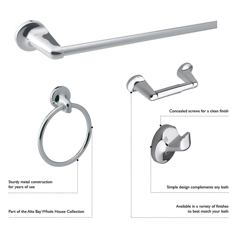 Design House Alta Bay Metal Toilet Paper Holder in Brushed Nickel/Silver