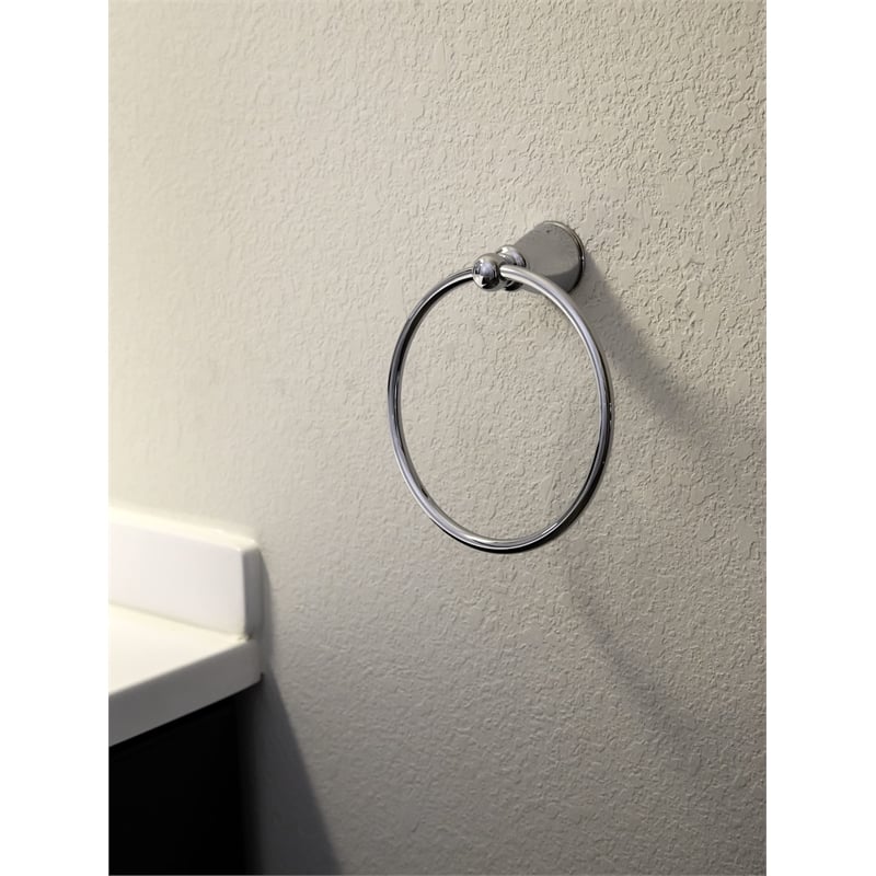 Kassel Metal Towel Ring in Polished Silver Chrome