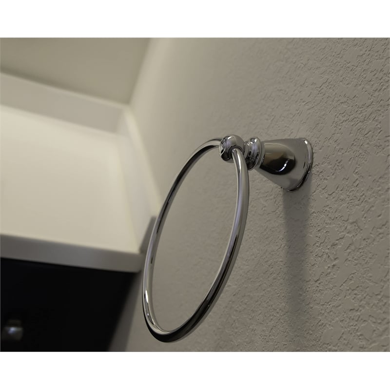 Kassel Metal Towel Ring in Polished Silver Chrome