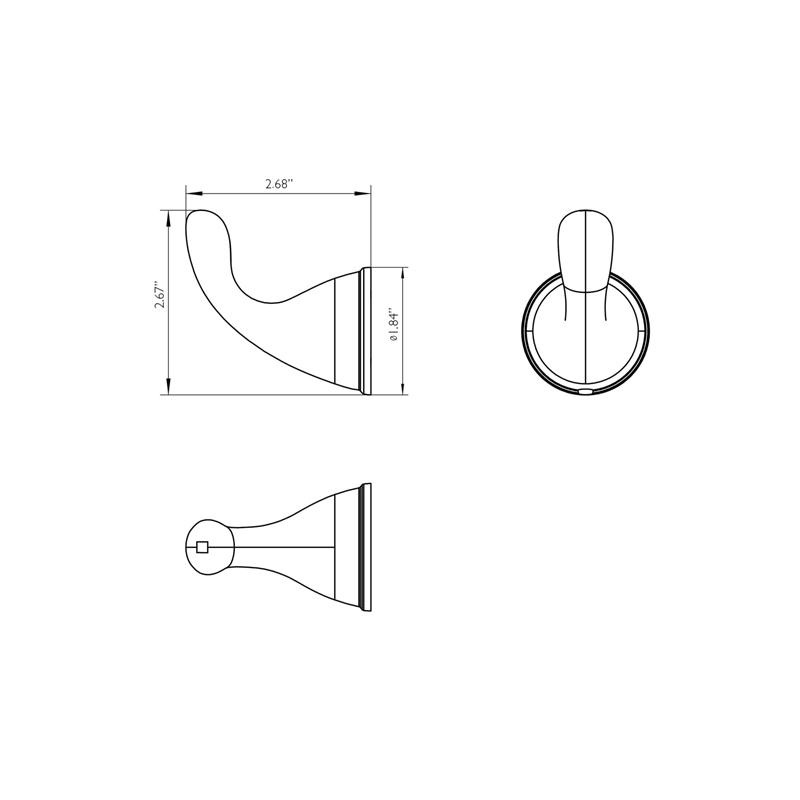 Ames Metal Robe Hook in Polished Silver Chrome