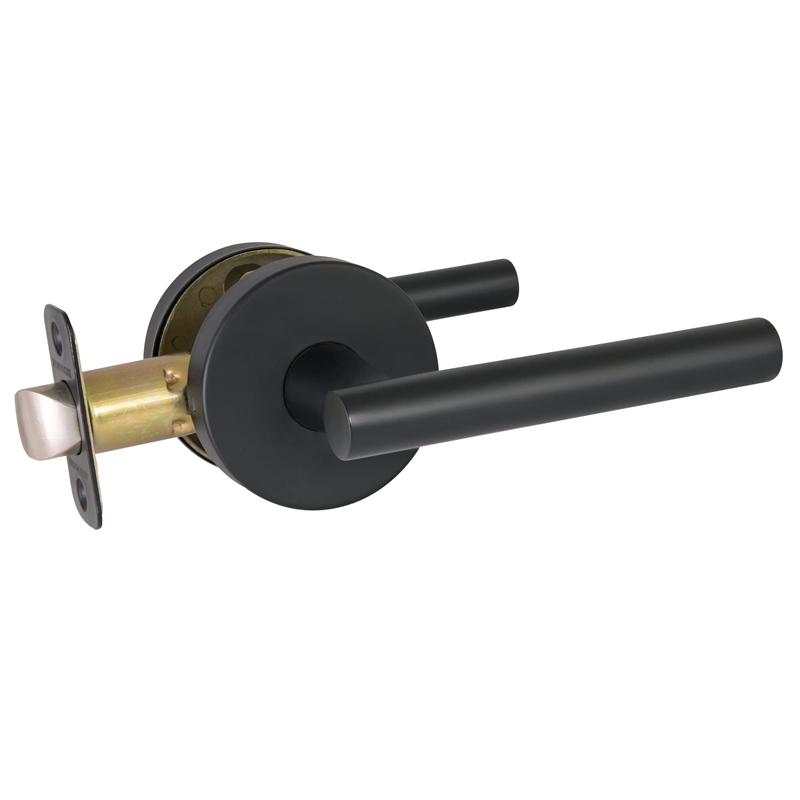Design House Eastport Metal Passage Door Lever in Matte Black Finish