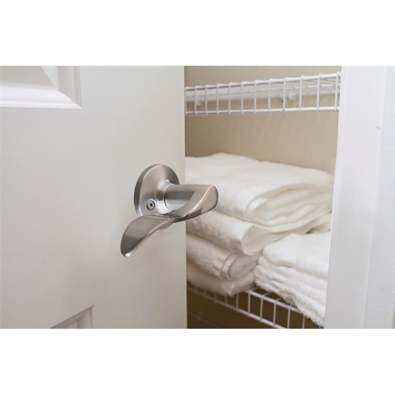 Design House Stratford Left-Hand Metal Dummy Door Knob in Satin Nickel/Silver
