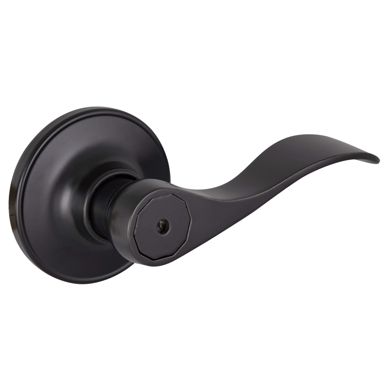 Design House Springdale Brass Privacy Door Lever in Matte Black