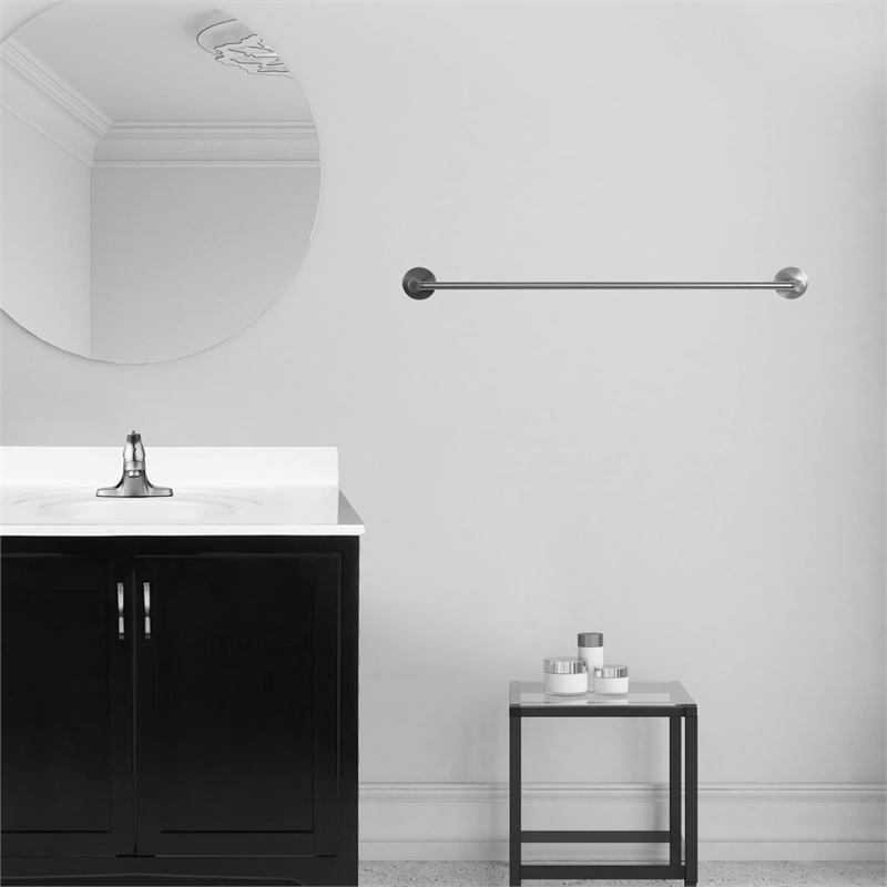 Design House Kelton 24-Inch Brass Towel Bar in Satin Nickel/Silver