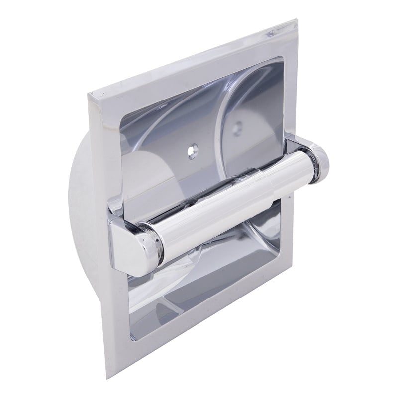 Design House Metal Recessed Toilet Paper Holder in Polished Chrome/Silver