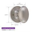 Egg Dummy Brass Door Knob in Silver Satin Nickel