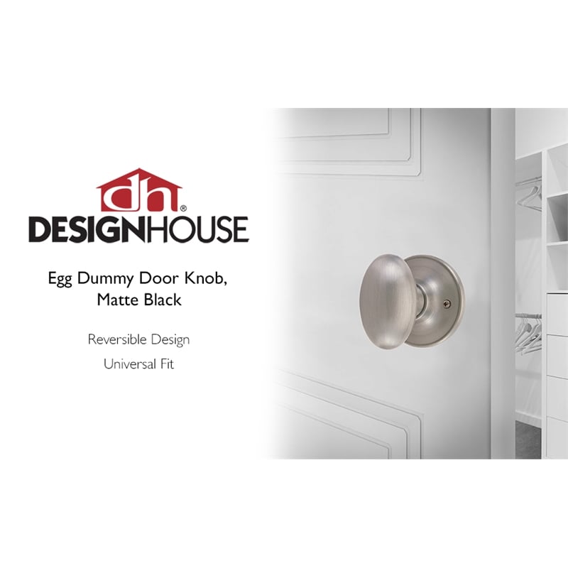 Egg Dummy Brass Door Knob in Silver Satin Nickel