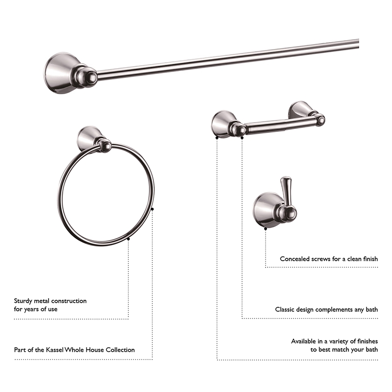 Design House Kassel Metal Toilet Paper Holder in Brushed Nickel/Silver