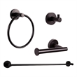 Design House Kelton 4-Piece Brass Bathroom Accessories in Matte Black