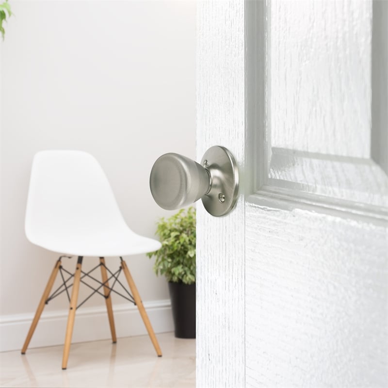Design House Traditional Brass Tulip Dummy Door Handle in Satin Nickel