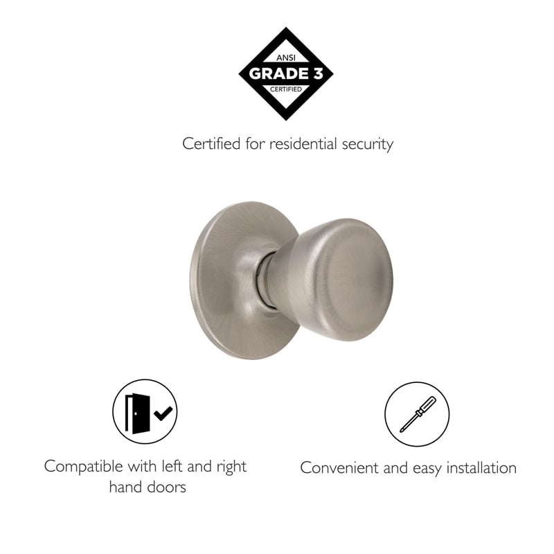 Design House Traditional Brass Tulip Dummy Door Handle in Satin Nickel