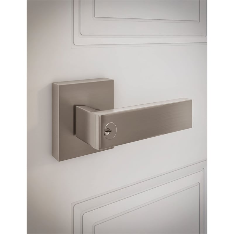 Design House Karsen Metal Adjustable Entry Door Lever in Satin Nickel/Silver