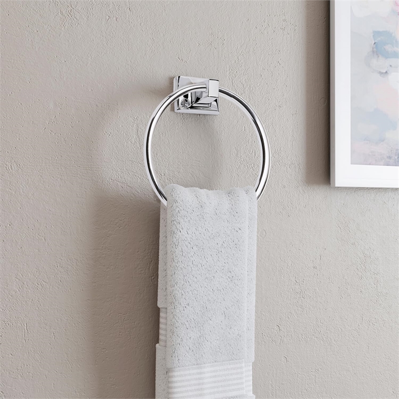 Design House Millbridge Metal Towel Ring in Polished Chrome/Silver