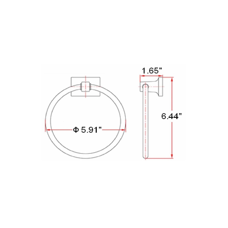 Design House Millbridge Metal Towel Ring in Polished Chrome/Silver