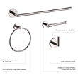 GRAZ Park Metal Towel Ring in Silver Polished Chrome