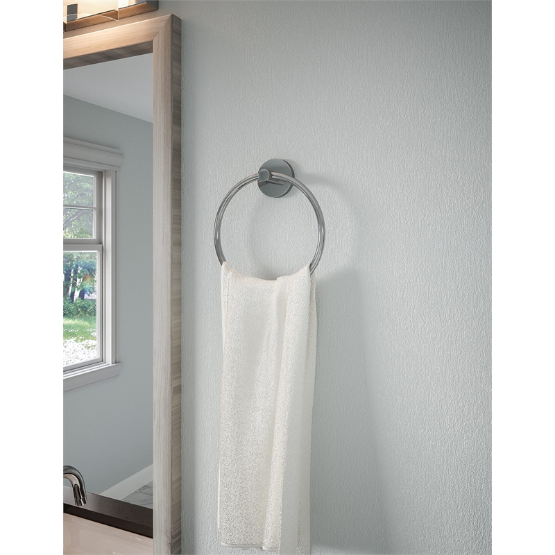 GRAZ Park Metal Towel Ring in Silver Polished Chrome