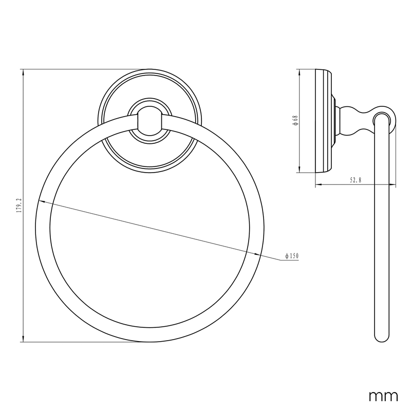 San Martin Metal Towel Ring in Silver Brushed Nickel