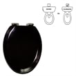 Design House Dalton Elongated Wood Toilet Seat in Black Finish