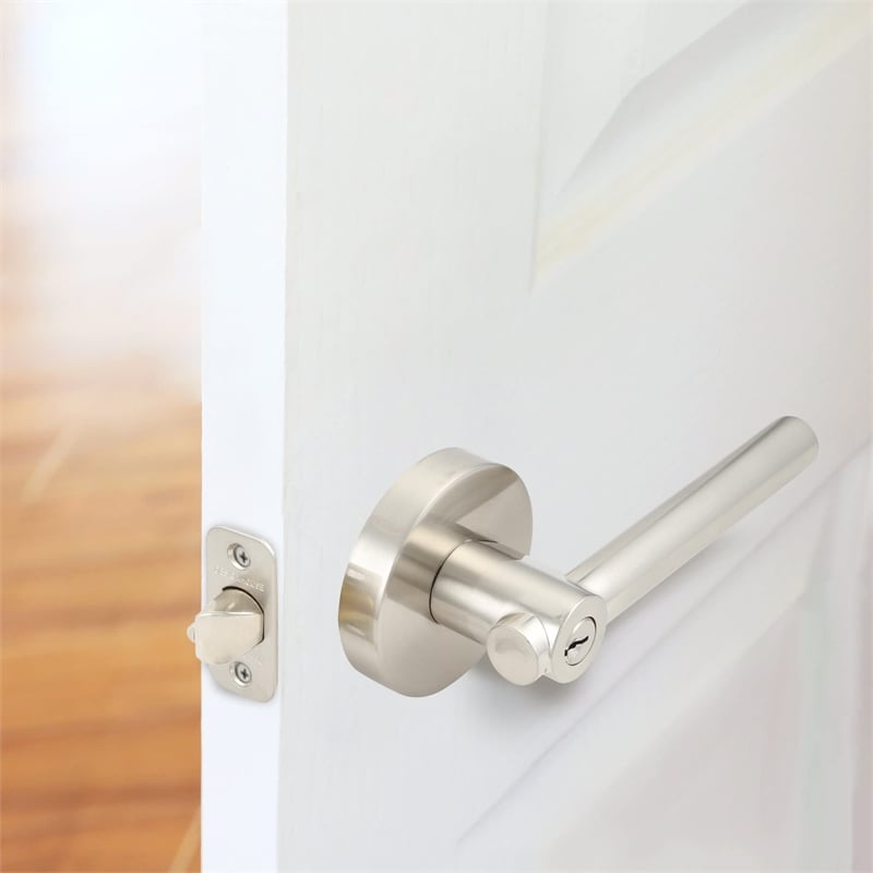 Design House Eastport Metal Adjustable Entry Lever in Satin Nickel/Silver