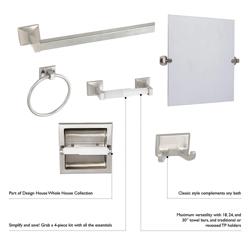 Design House Millbridge Metal Towel Bar in Polished Chrome/Silver