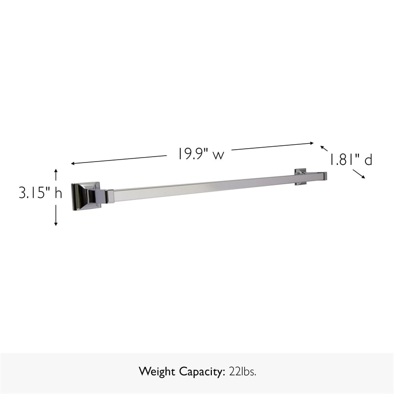 Design House Millbridge Metal Towel Bar in Polished Chrome/Silver