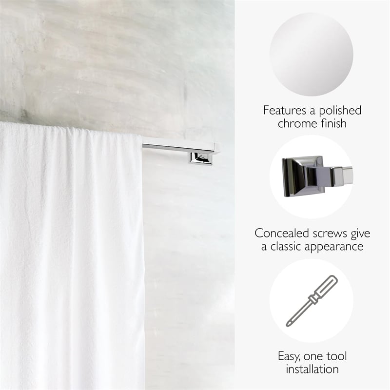 Design House Millbridge Metal Towel Bar in Polished Chrome/Silver