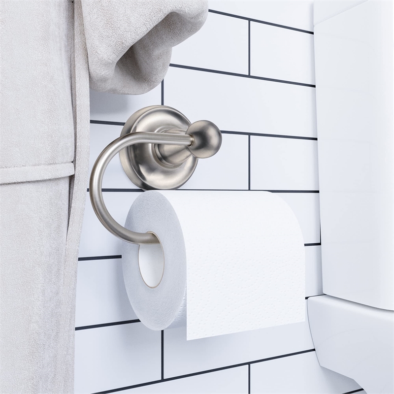 Design House San Martin Euro Metal Toilet Paper Holder in Brushed Nickel/Silver