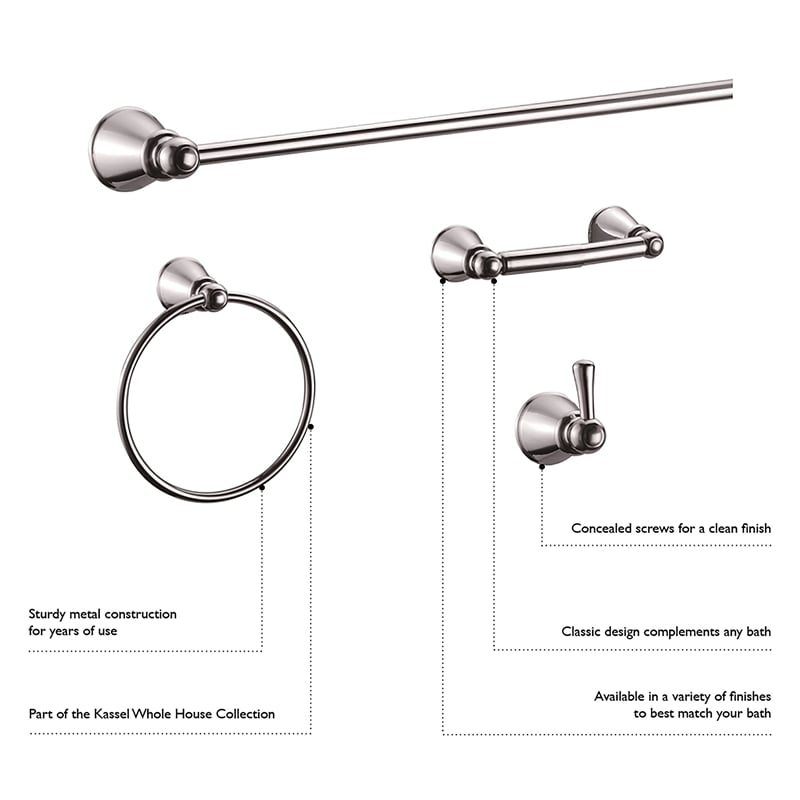 Design House Kassel Metal Toilet Paper Holder in Polished Chrome/Silver