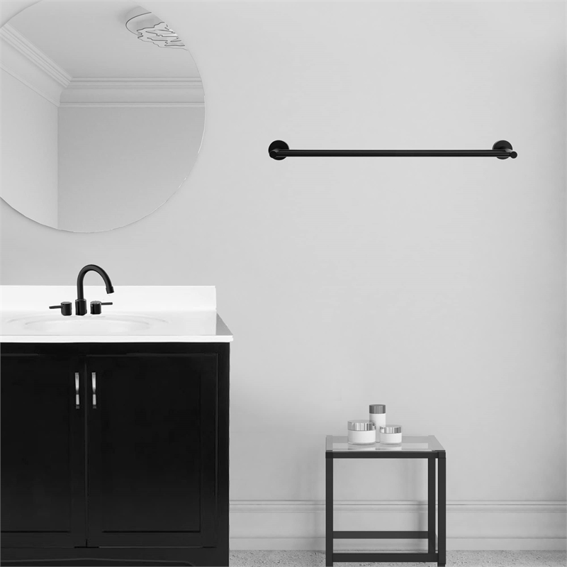 Design House Kelton Brass Double Towel Bar in Matte Black Finish