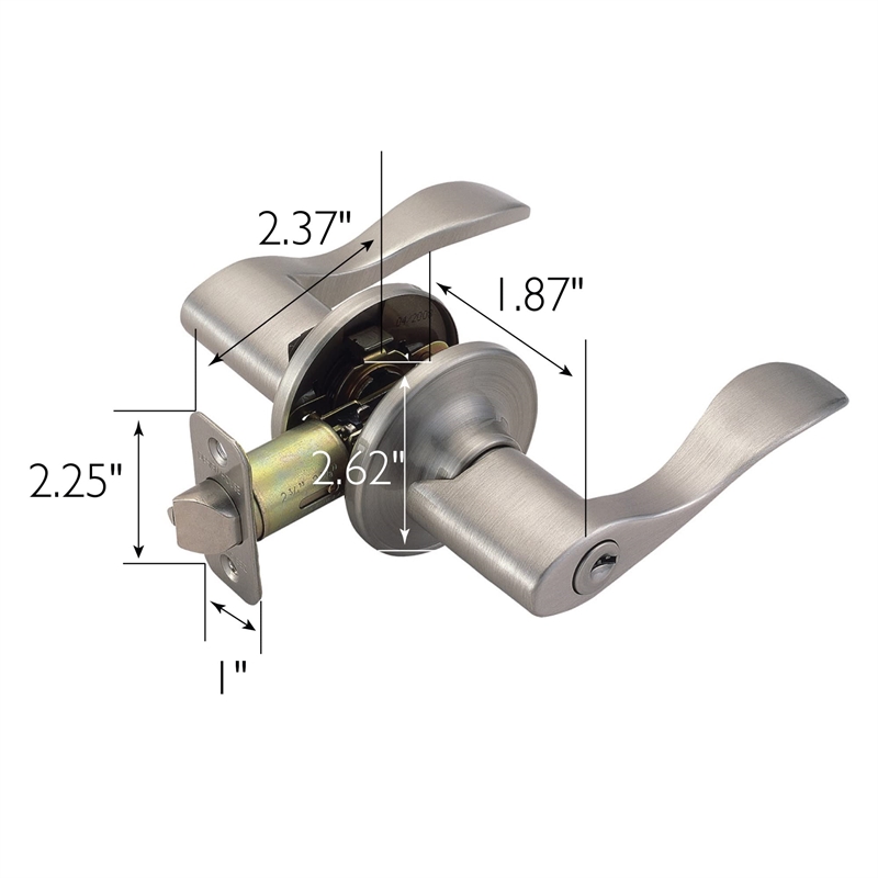 Design House Springdale 2-Way Brass Latch Door Lever in Satin Nickel/Silver