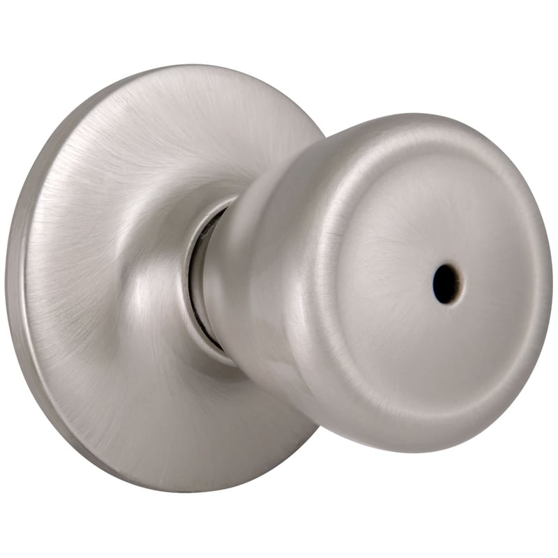 Tulip Privacy Brass Door Knob in Satin Silver Nickel
