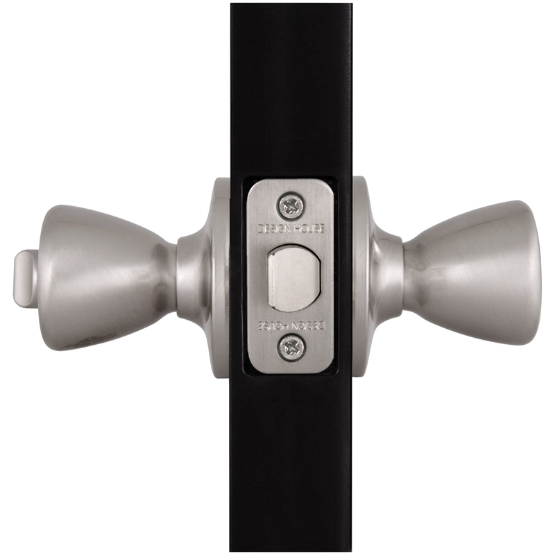 Tulip Privacy Brass Door Knob in Satin Silver Nickel