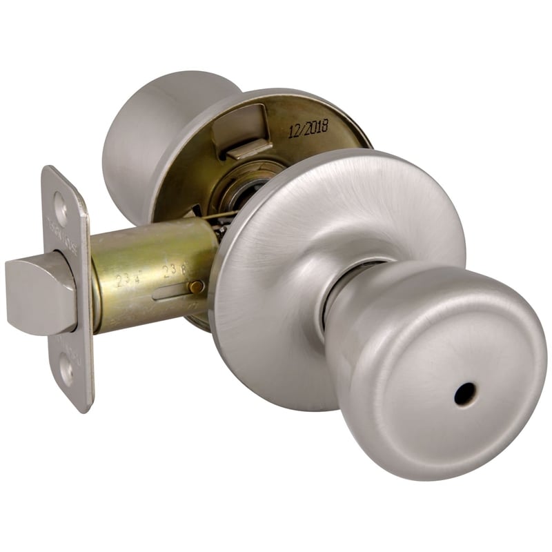 Tulip Privacy Brass Door Knob in Satin Silver Nickel