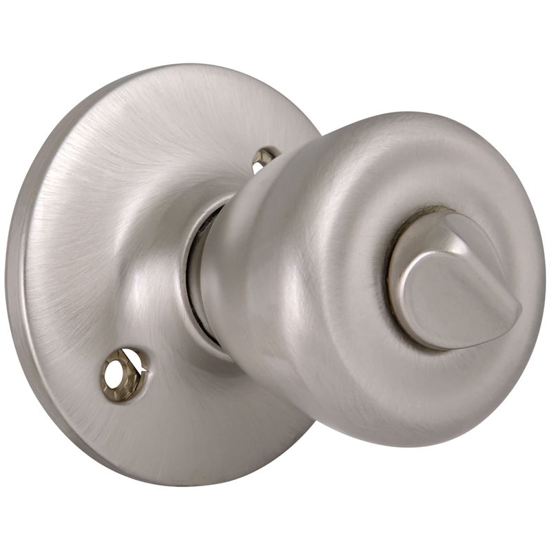 Tulip Privacy Brass Door Knob in Satin Silver Nickel