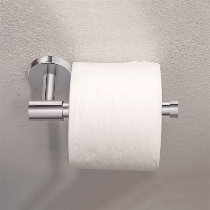 Design House GRAZ Metal Park Toilet Paper Holder in Polished Chrome/Silver