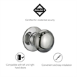 Design House Cambridge Brass Dummy Door Knob in Polished Chrome/Silver