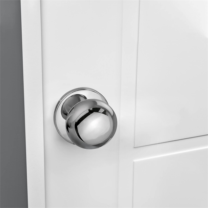 Design House Cambridge Brass Dummy Door Knob in Polished Chrome/Silver