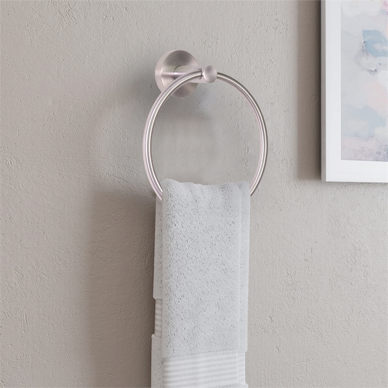 Design House Kelton Towel Ring in Satin Nickel Silver
