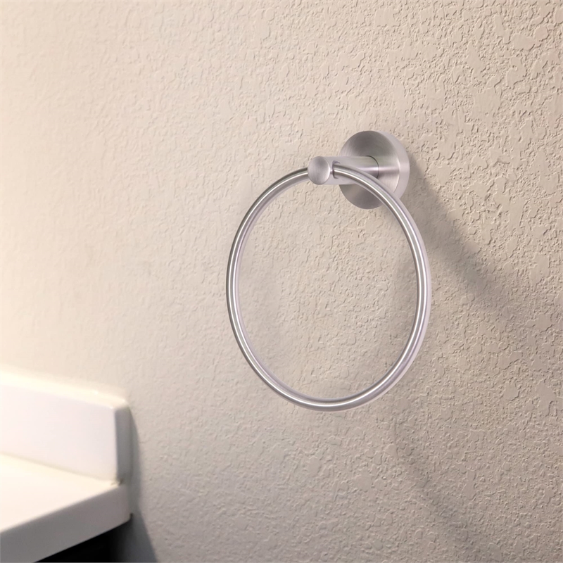 Design House Kelton Towel Ring in Satin Nickel Silver