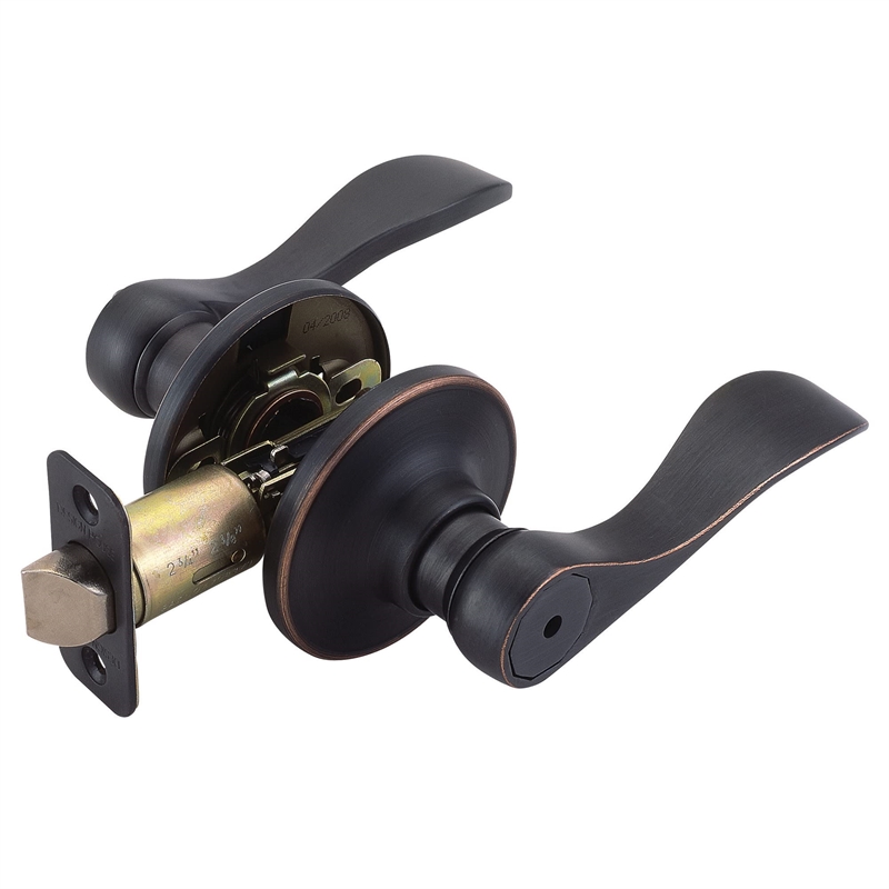 Springdale 2-Way Brass Privacy Door Lever in Oil Rubbed Bronze