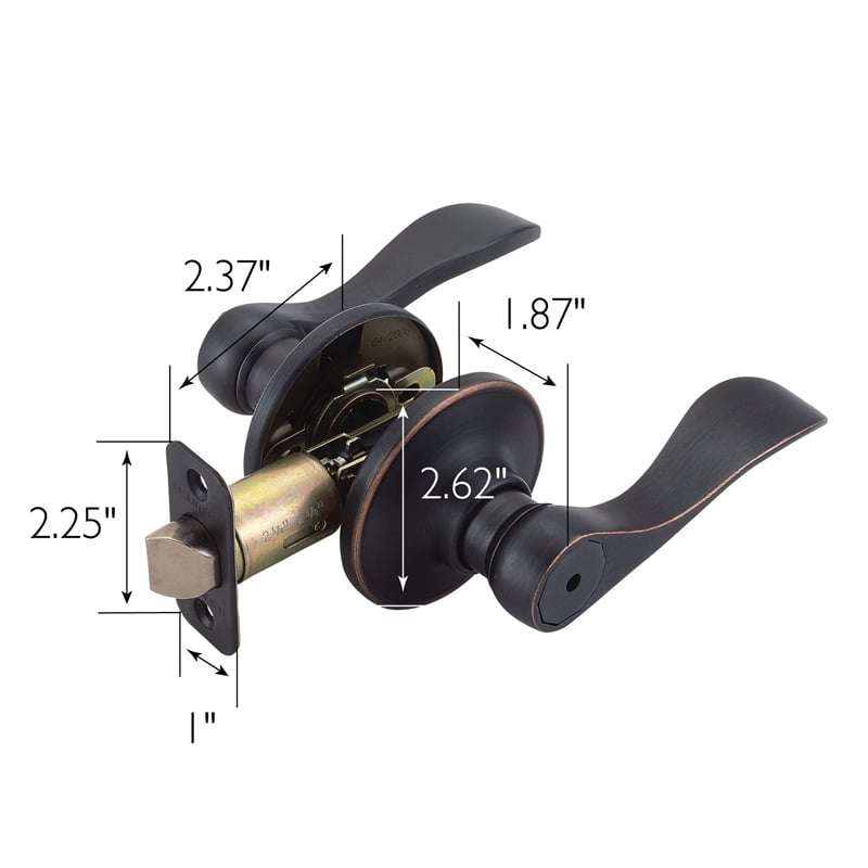 Springdale 2-Way Brass Privacy Door Lever in Oil Rubbed Bronze