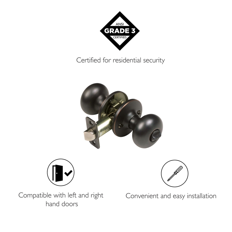 Cambridge Bronze Privacy Brass Door Knob