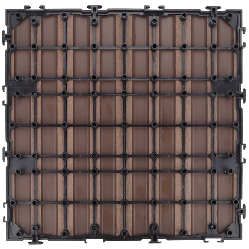 Square Deck Wood Tiles in Brown Canyon 6 Pack